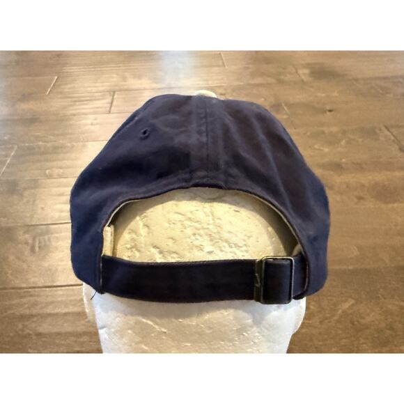 Vintage Y2K Nike Football Spellout Swoosh Navy Adjustable Strapback Hat Cap - Picture 5 of 8